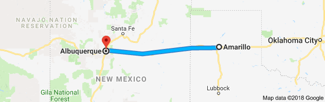 Amarillo to Albuquerque Auto Transport Route