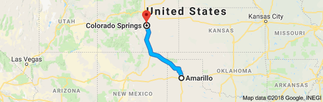 Amarillo to Colorado Springs Auto Transport Route