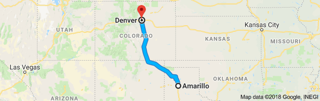 Amarillo to Denver Auto Transport Route