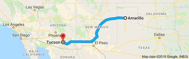 Amarillo to Tucson Auto Transport Route