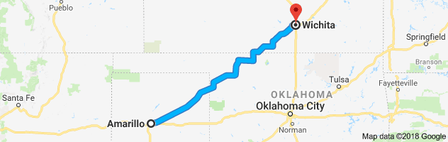 Amarillo to Wichita Auto Transport Route