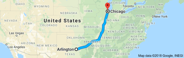 Arlington to Chicago Auto Transport Route