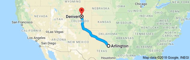 Arlington to Denver Auto Transport Route