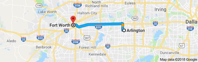 Arlington to Fort Worth Auto Transport Route