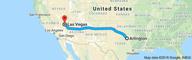 Arlington to Las Vegas Auto Transport Route