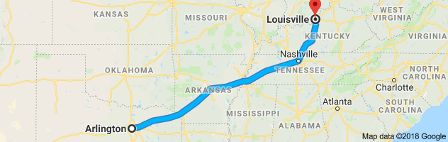 Arlington to Louisville Auto Transport Route