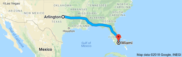 Arlington to Miami Auto Transport Route