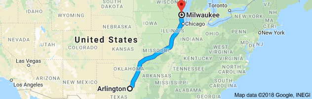 Arlington to Milwaukee Auto Transport Route