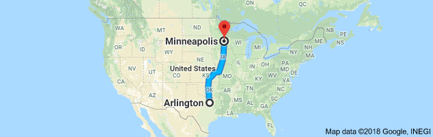 Arlington to Minneapolis Auto Transport Route