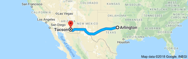 Arlington to Tucson Auto Transport Route