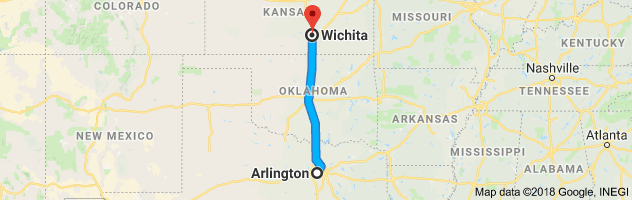 Arlington to Wichita Auto Transport Route