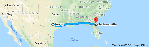 Austin to Fresno Auto Transport Route