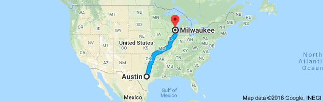 Austin to Milwaukee Auto Transport Route