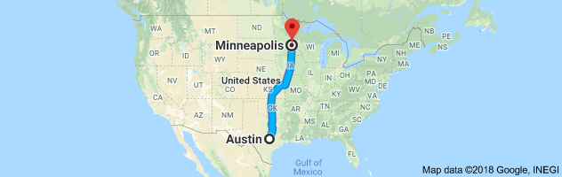Austin to Minneapolis Auto Transport Route