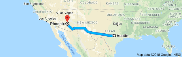 Austin to Phoenix Auto Transport Route