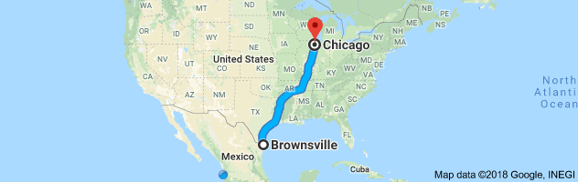 Brownsville to Chicago Auto Transport Route