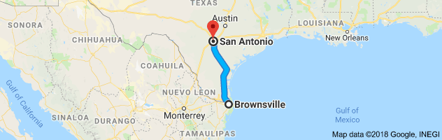 Brownsville to San Antonio Auto Transport Route