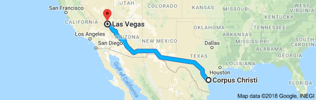 Corpus Christi to Las Vegas Auto Transport Route