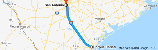 Corpus Christi to San Antonio Auto Transport Route