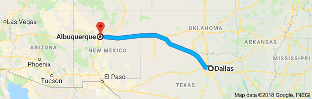 Dallas to Albuquerque Auto Transport Route