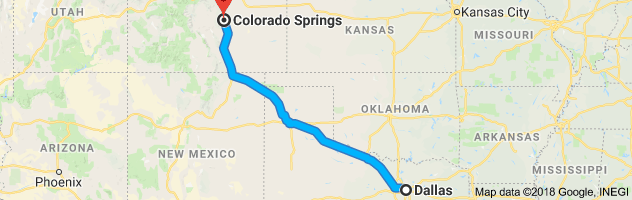 Dallas to Colorado Springs Auto Transport Route