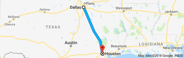 Dallas to Houston Auto Transport Route
