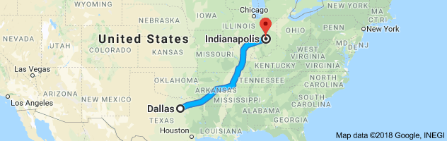 Dallas to Indianapolis Auto Transport Route