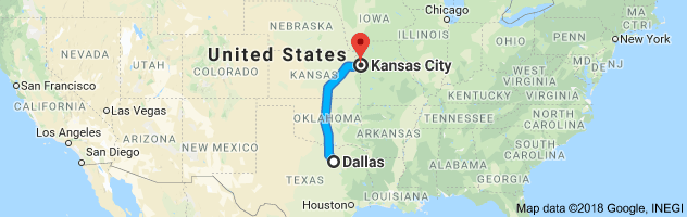 Dallas to Kansas City Auto Transport Route