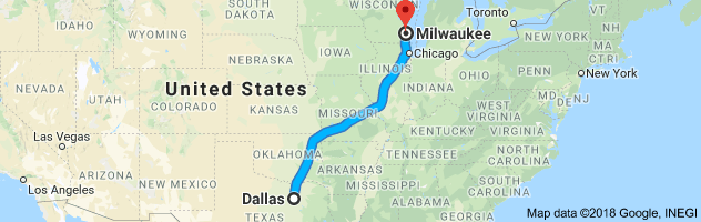 Dallas to Milwaukee Auto Transport Route