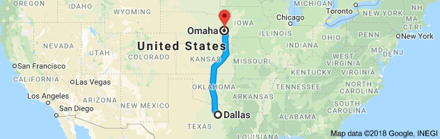Dallas to Omaha Auto Transport Route