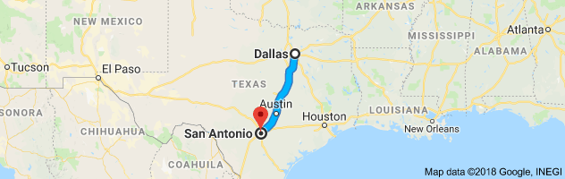 Dallas to San Antonio Auto Transport Route