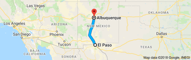 El Paso to Albuquerque Auto Transport Route