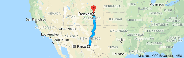 El Paso to Denver Auto Transport Route