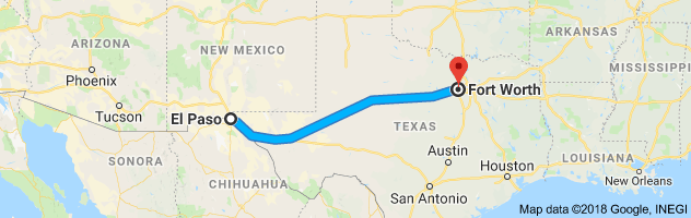 El Paso to Fort Worth Auto Transport Route