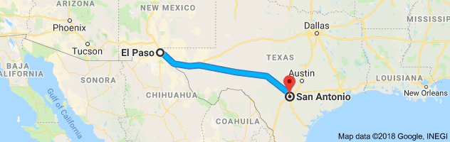 El Paso to San Antonio Auto Transport Route