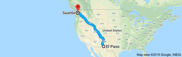 El Paso to Seattle Auto Transport Route