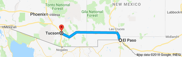 El Paso to Tucson Auto Transport Route