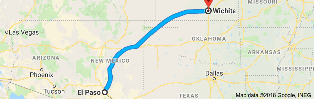 El Paso to Wichita Auto Transport Route