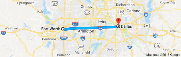 Fort Worth to Dallas Auto Transport Route