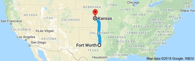Fort Worth to Kansas City Auto Transport Route