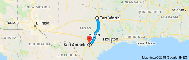 Fort Worth to San Antonio Auto Transport Route