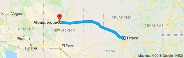 Frisco to Albuquerque Auto Transport Route
