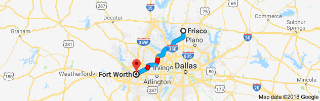 Frisco to Fort Worth Auto Transport Route