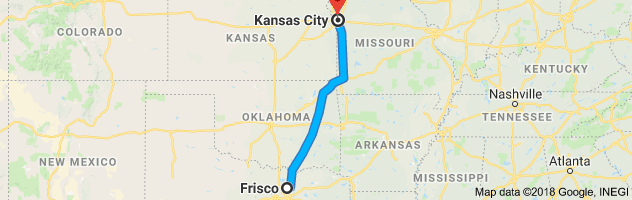 Frisco to Kansas City Auto Transport Route