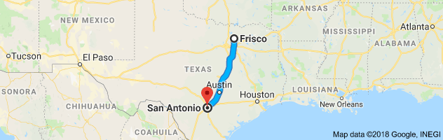 Frisco to San Antonio Auto Transport Route