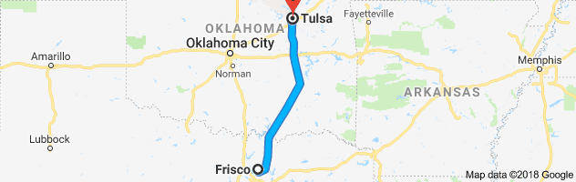 Frisco to Tulsa Auto Transport Route