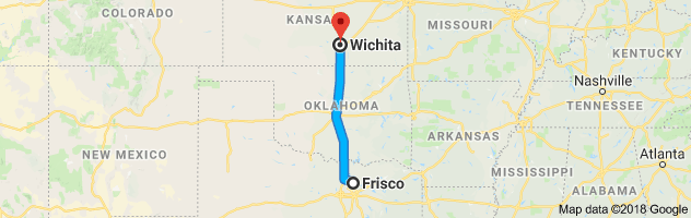 Frisco to Wichita Auto Transport Route