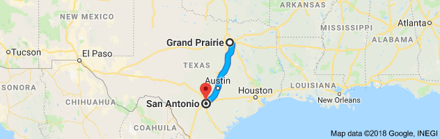 Grand Prairie to San Antonio Auto Transport Route