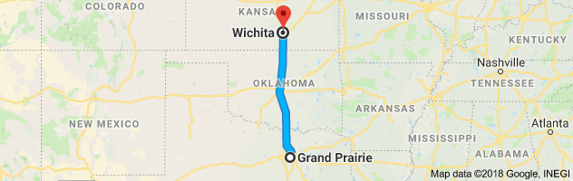 Grand Prairie to Wichita Auto Transport Route