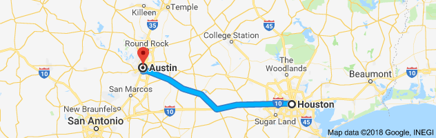 Houston to Austin Auto Transport Route